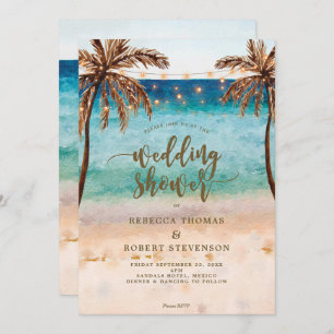 invitation tropicale de wedding shower de scène de