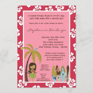 invitation tropicale hawaïenne de baby shower de