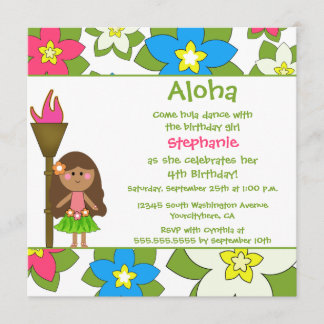 Invitation tropicale mignonne de fête