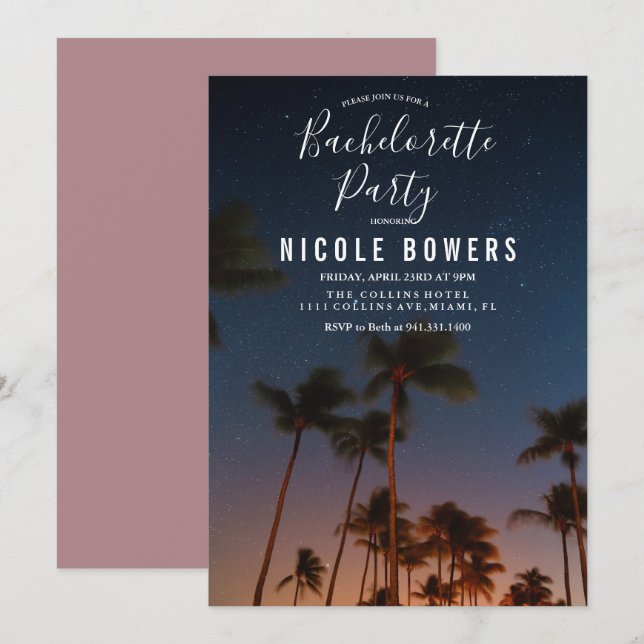 Invitation tropicale pour week-end de jeune fille (Devant / Derrière)