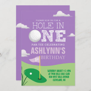 Invitation Trou dans un premier anniversaire de golf de