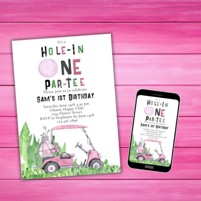 Invitation Trou Dans Une Première Partie De Golf Anniversaire (Créateur téléchargé)