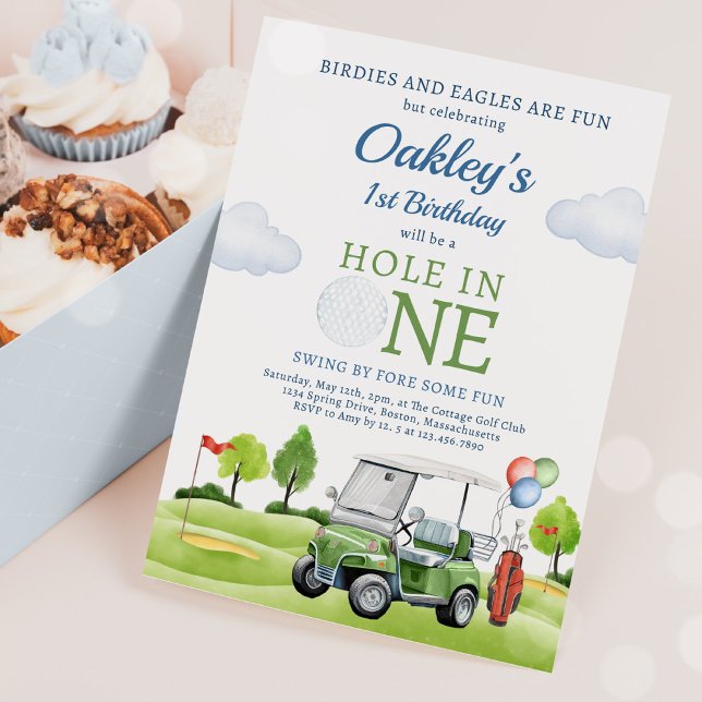 Invitation Trou De Golf En Un Garçon Premier Anniversaire Par (Créateur téléchargé)