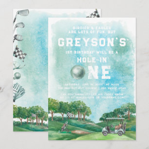 Invitation Trou en un garçon de golf Premier anniversaire Par