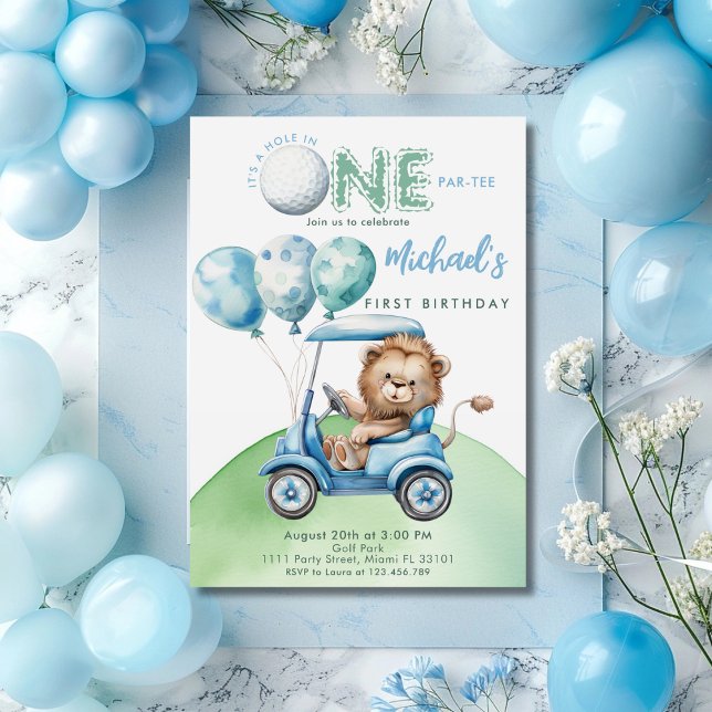 Invitation Trou en un garçon de golf Premier anniversaire Par (Créateur téléchargé)