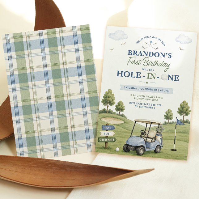 Invitation Trou en un : Golf 1er Anniversaire Par-Tee (Créateur téléchargé)
