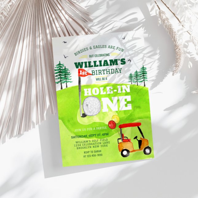 Invitation Trou en un Golf Par tee 1er Anniversaire Invitatio (Créateur téléchargé)