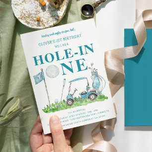 Invitation Trou en un Golf Par tee Boy 1er anniversaire