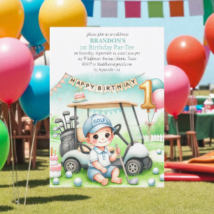 Invitation Trou en un seul garçon de golf 1er anniversaire Pa