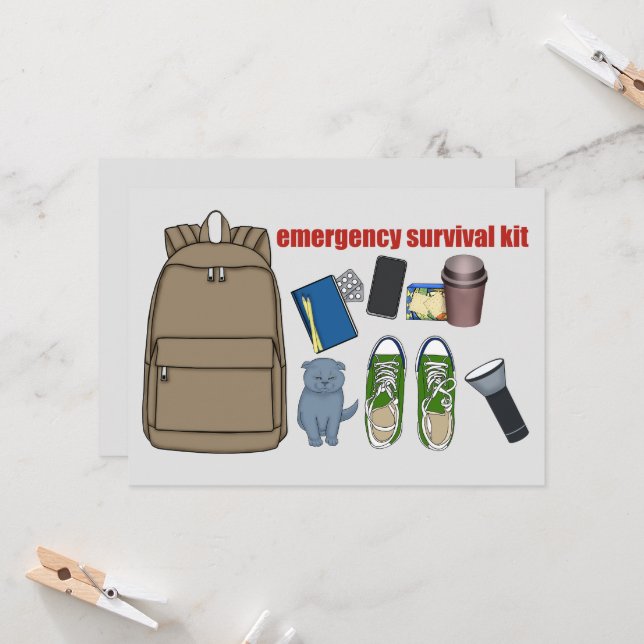 Invitation Trousse de survie d'urgence (Devant/Arrière en situation)