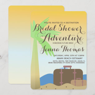 Invitation Trousseau de plage Ombre Destination Enterrement d