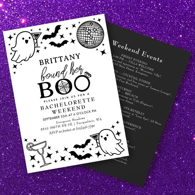 Invitation Trouvé son Boo Halloween Bachelorette Weekend (Créateur téléchargé)