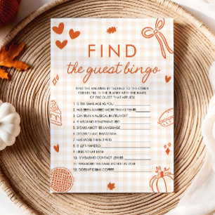 Invitation Trouver le Invité Orange Automne Jeu de Bingo Baby