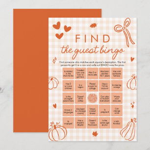 Invitation Trouvez la guest Bingo Jeu de Baby Shower automnal