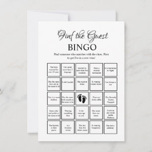 Invitation Trouvez le jeu de bingo de baby shower pour invité