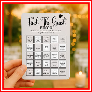 Invitation Trouvez le jeu de bingo pour l'invité de la douche