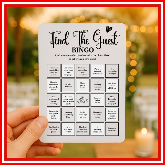 Invitation Trouvez le jeu de bingo pour l'invité de la douche (Créateur téléchargé)