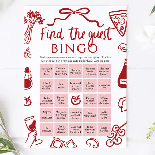 Invitation Trouvez l'invitée Bingo Jeu de Baby Shower Amore M
