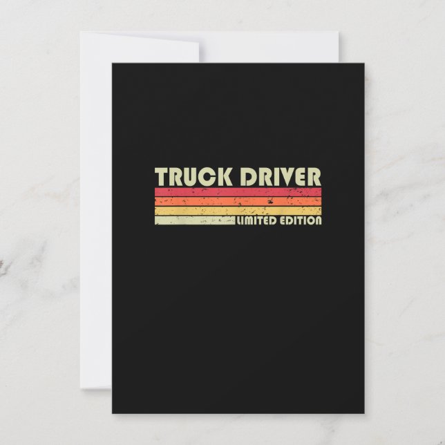 Invitation TRUCK DRIVER Funny Job Title Profession Anniversai (Devant)