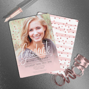 Invitation Trucs de brosse & Confetti Rose Gold ID511