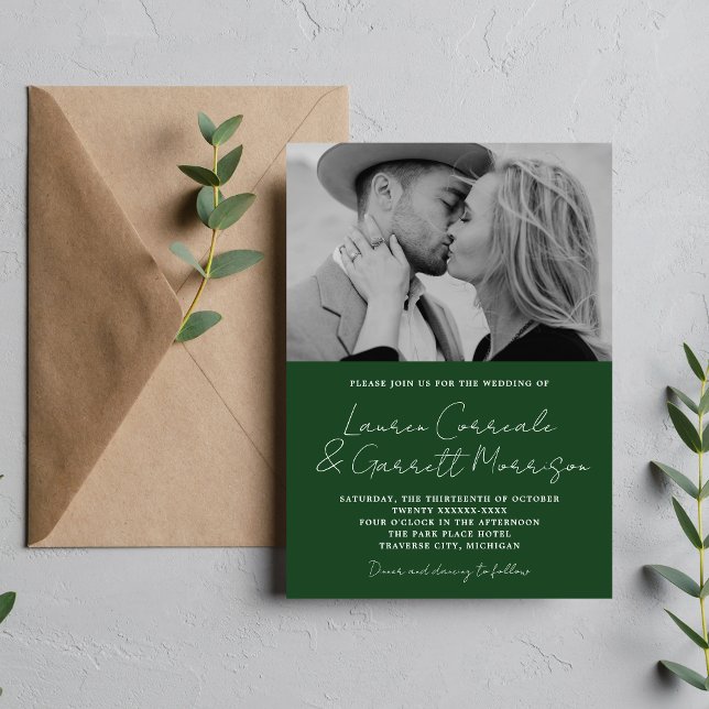 Invitation True Simplicity 3 Modern À feuillage persistant Ph (Créateur téléchargé)