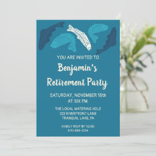 Invitation Truite Bleue Poisson Fête de Retraite Sur Mesure