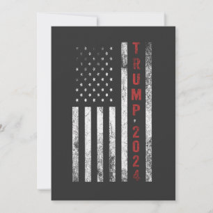 Invitation Trump 2024 Drapeau Américain Distressed Vintage Ca
