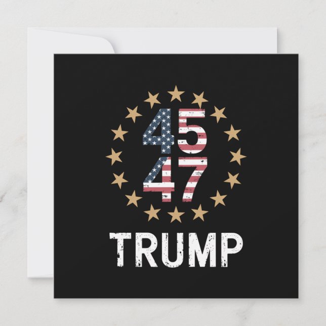 Invitation Trump 2024 Drapeau de l'Amérique Revenir Trump 45  (Devant)