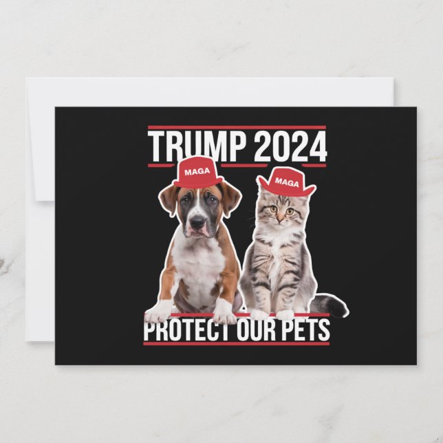 Invitation Trump 2024 Protégez nos animaux Chiens de chat MAG (Devant)