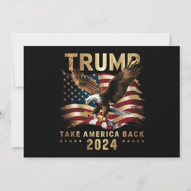 Invitation Trump 2024 Reprendre l'Amérique Drapeau américain  (Devant)