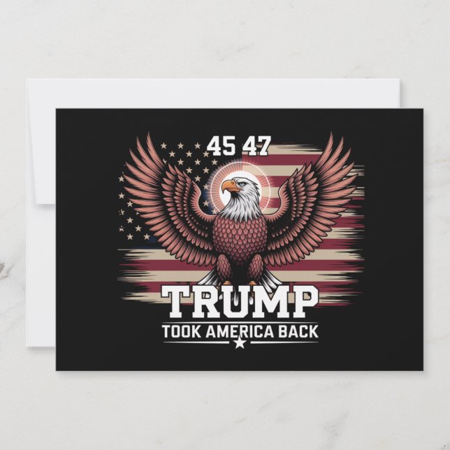 Invitation Trump 45e 47e Président Drapeau 2025 Aigle Amériqu (Devant)