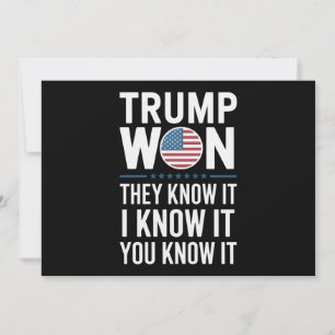 Invitation Trump a gagné, ils le savent 2024 47e Président ga