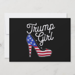 Invitation Trump Girl High Heel Drapeau américain Bling Patri