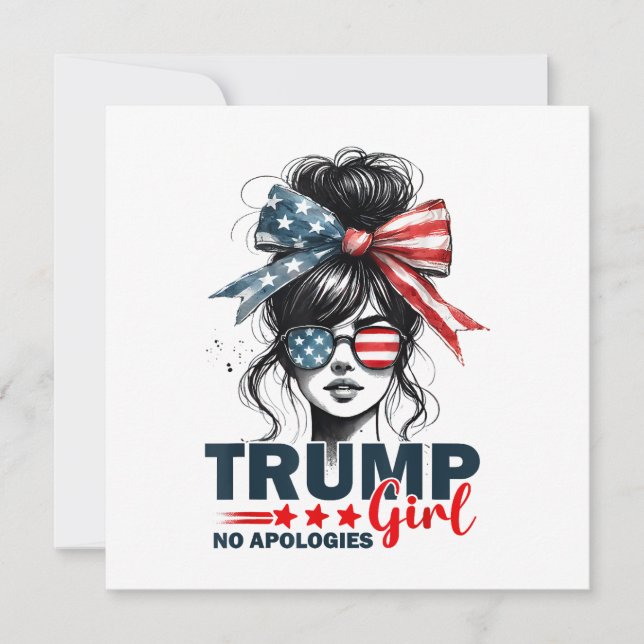 Invitation Trump Girl Pas d'excuses Messy Bun Lunettes de sol (Devant)