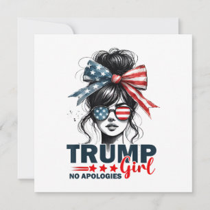 Invitation Trump Girl Pas d'excuses Messy Bun Lunettes de sol