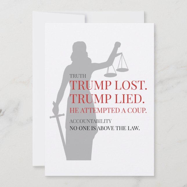 Invitation Trump n'a menti personne au-dessus de la loi (Devant)