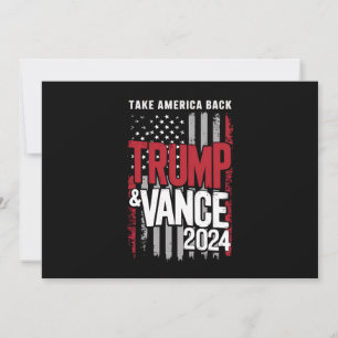 Invitation Trump Vance 2024 Drapeau américain Reprenez l'Amér