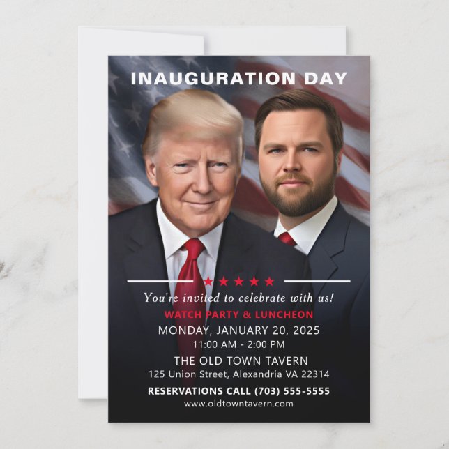 Invitation Trump Vance Inauguration Day Watch Party (Devant)