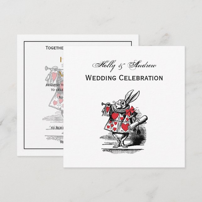 Invitation Trumpeter Alice de la Cour du lapin blanc au pays  (Devant / Derrière)