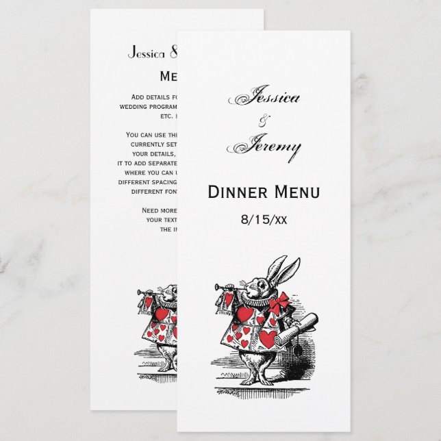 Invitation Trumpeter Alice de la Cour du lapin blanc au pays  (Devant / Derrière)