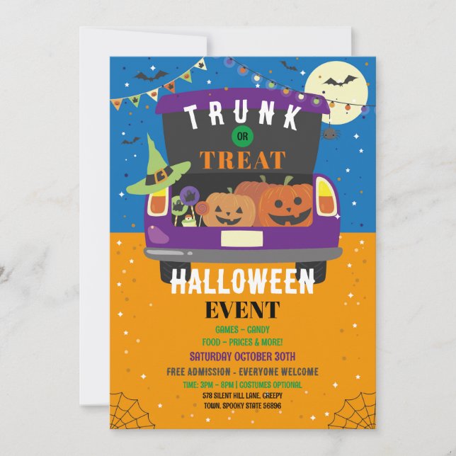 Invitation Trunk Event Halloween Car Party (Devant)