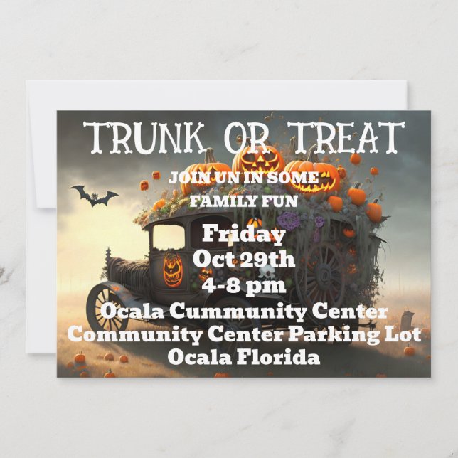 Invitation Trunk or Treat Halloween  (Devant)