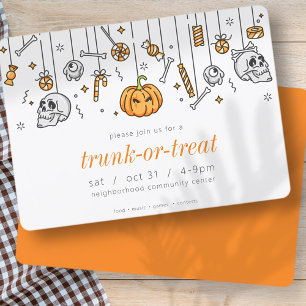 Invitation Trunk or Treat Modern Chic Halloween Party