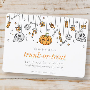 Invitation Trunk or Treat Modern Chic Halloween Party