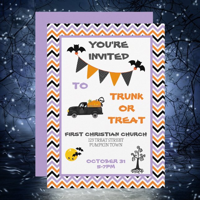 Invitation Trunk ou traiter la fête d'Halloween (Créateur téléchargé)