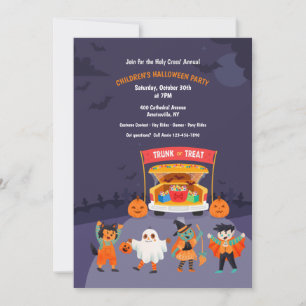 Invitation Trunk Ou Treat Kids Halloween Party
