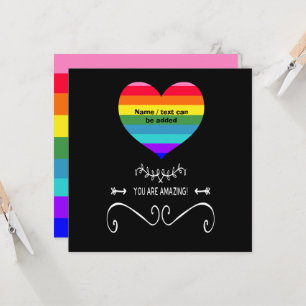 Invitation Tu Es Extraordinaire ! Coeur arc-en-ciel