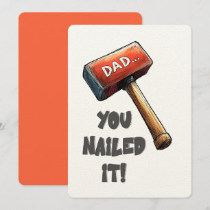 Invitation Tu L'As Nourri, Papa ! Gras, Funny Hammer Design
