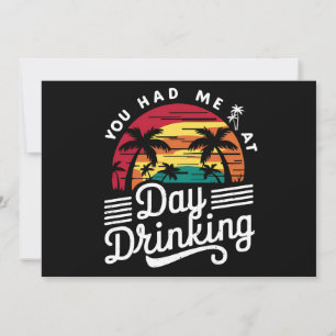 Invitation Tu m'as eu dès la boisson de jour Drôle Rétro Plag