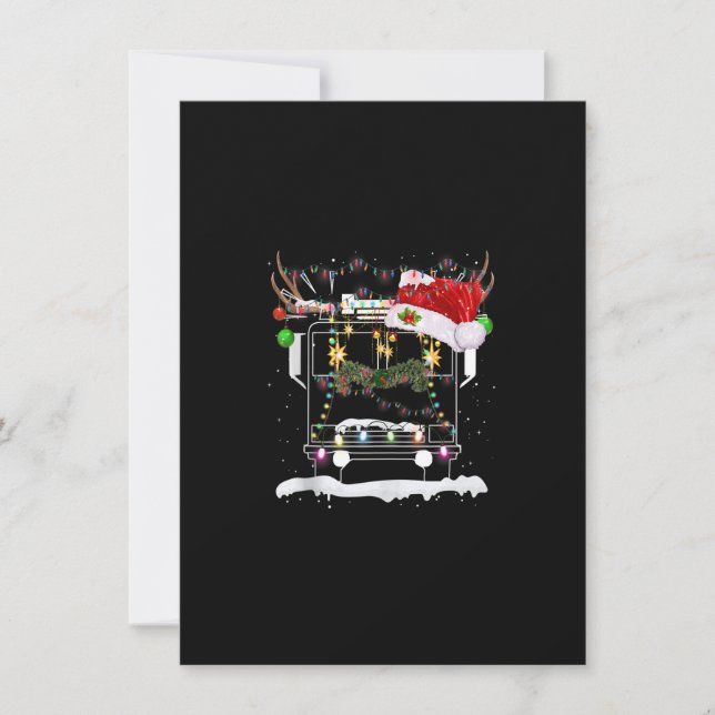 Invitation Tu Merry Christmas Fire Truck Costume Reindeer San (Devant)